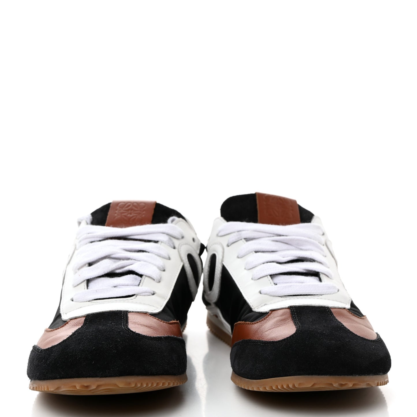 Nylon Suede Flow Runners Sneakers 38 Black Brown