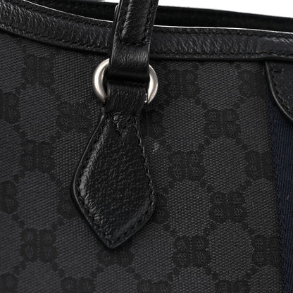 Gucci X BALENCIAGA BB Monogram Web Graffiti Large Ophidia Shopping Tote Black 13 of 13