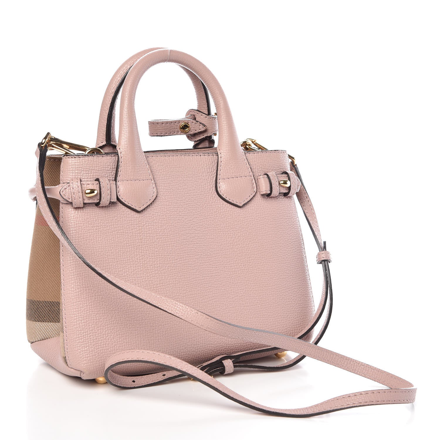 Burberry Grainy Calfskin House Check Baby Banner Tote Pale Orchid 3 of 13