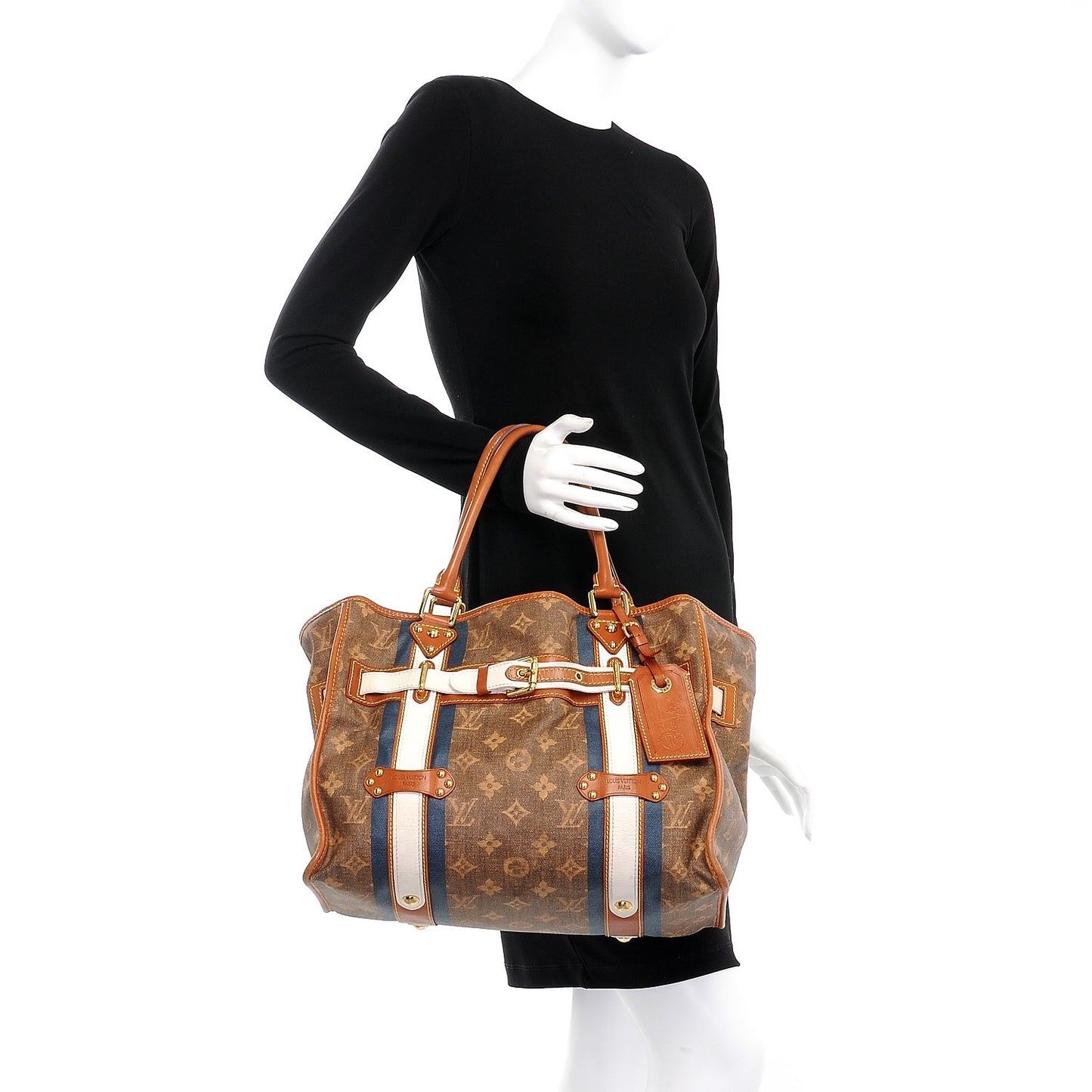Monogram Rayures Tisse Sac GM Blue