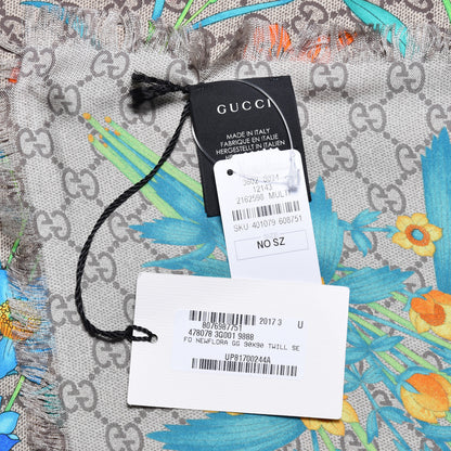 Gucci Silk Twill GG Monogram Newflora GG Square Scarf Multicolor 4 of 5