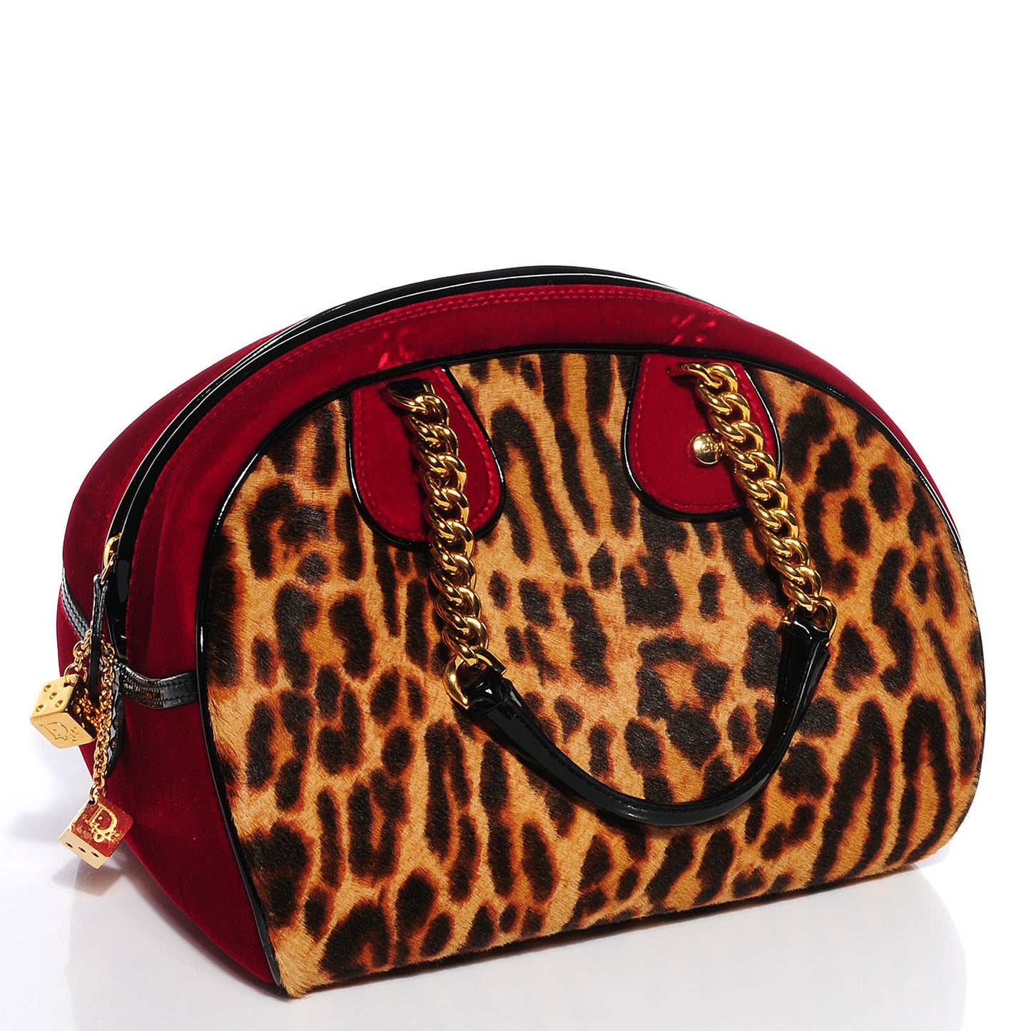 Calf Hair Leopard Velour Gambler Dice Bowler