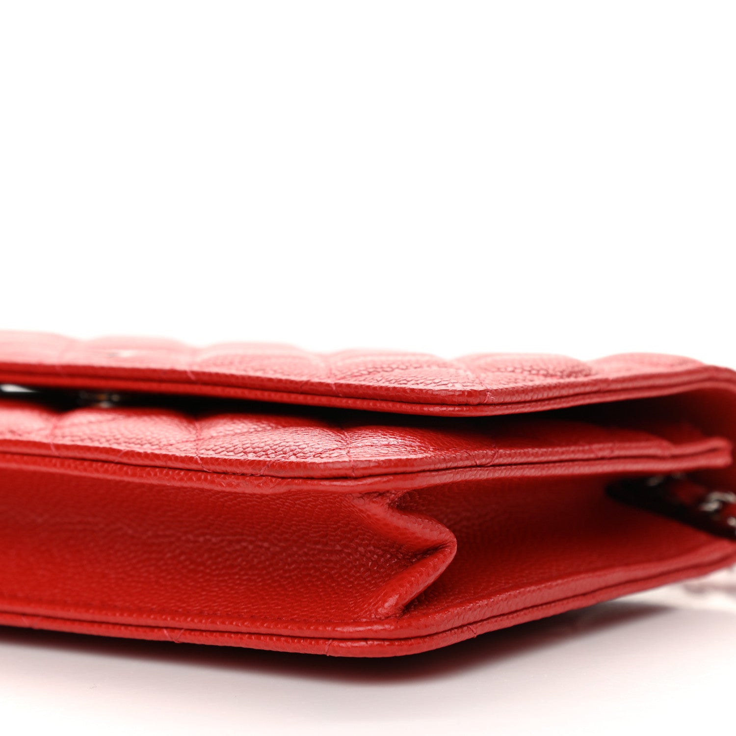 Chanel Caviar Quilted Wallet On Chain WOC Red 11 of 12