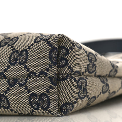 Gucci GG Supreme Monogram Web Flat Messenger Bag Navy 9 of 9