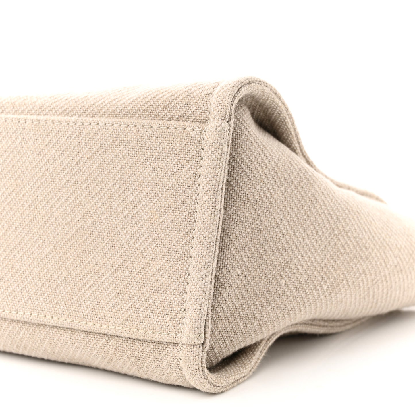 Mixed Fibers Calfskin Small Deauville Tote Beige White