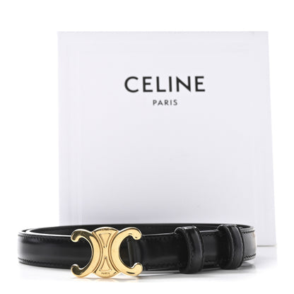 Celine Box Calfskin Small 25mm Triomphe Belt 75 30 Black 7 of 7