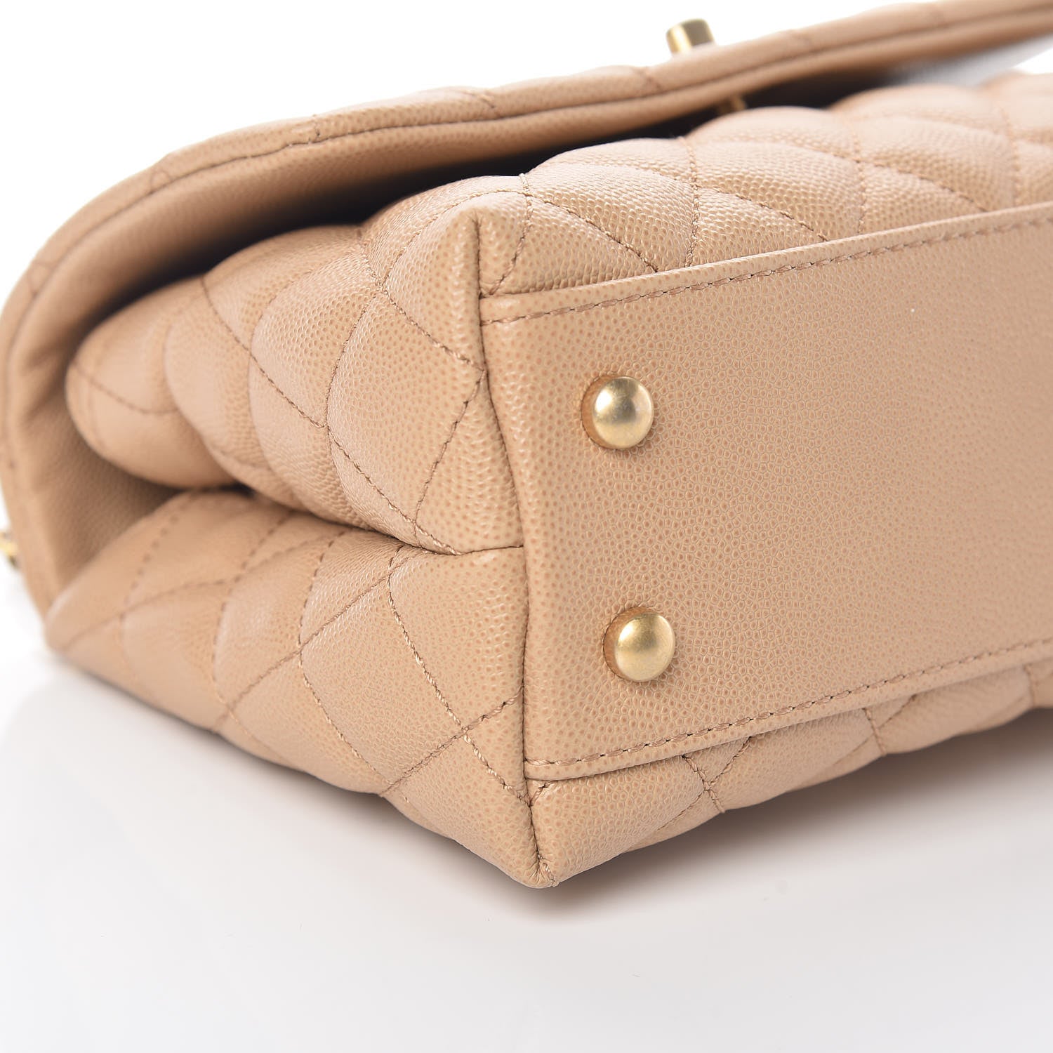 Chanel Caviar Quilted Mini Coco Handle Flap Beige 5 of 10