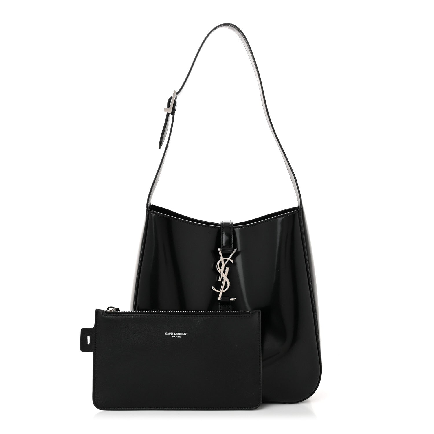 Saint Laurent Patent Small Le 5 A 7 Supple Hobo Black 3 of 11
