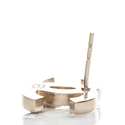 Chanel Enamel CC Clover Earrings Black Gold 4 of 6