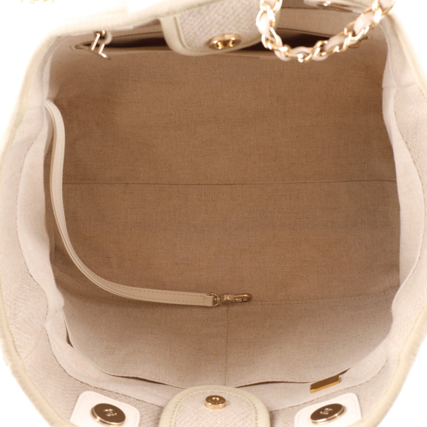 Mixed Fibers Calfskin Small Deauville Tote Grey