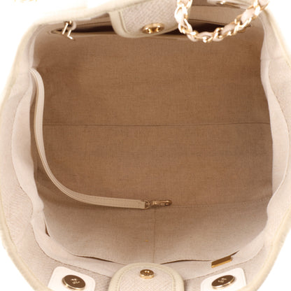 Chanel Mixed Fibers Calfskin Small Deauville Tote Grey 6 of 11