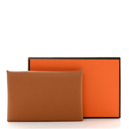 Hermes Epsom Calvi Card Case Gold 8 of 8