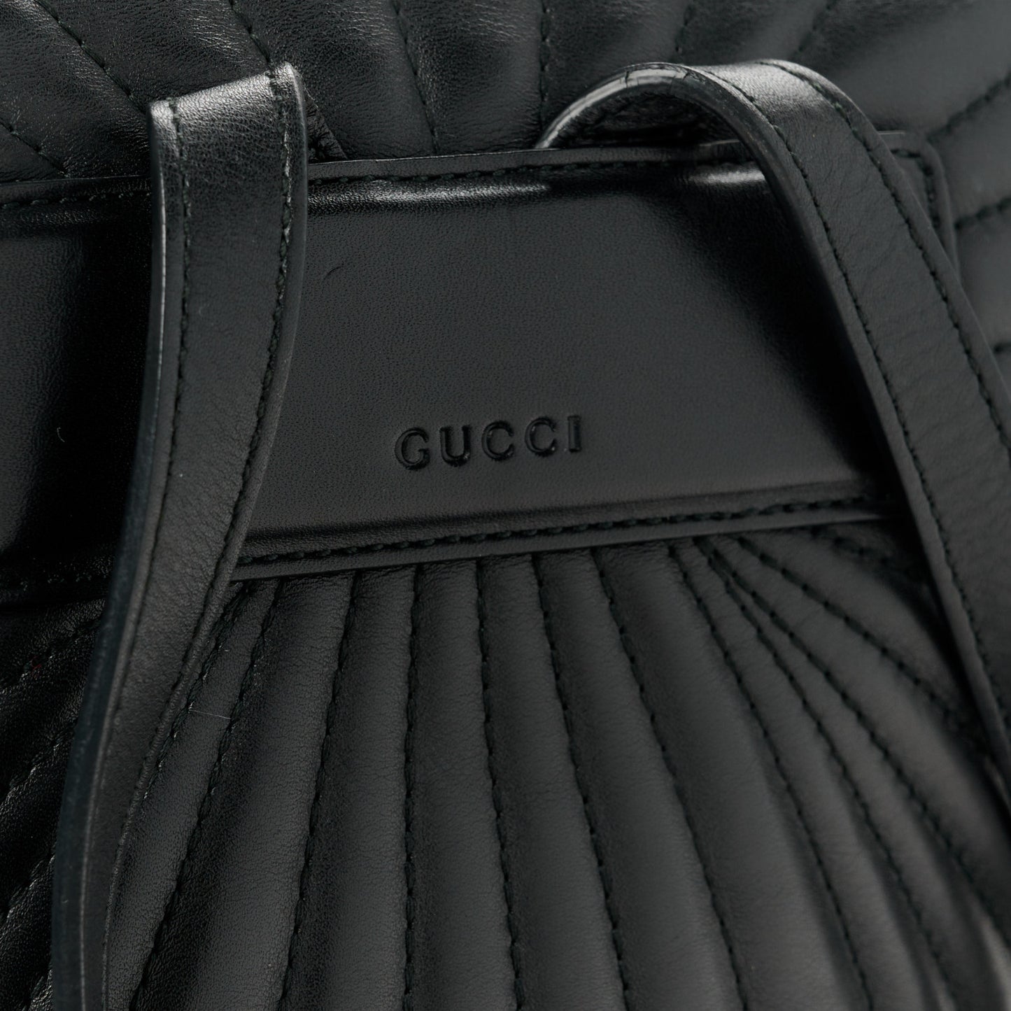 Calfskin Bamboo Trapuntata Queen Margaret Backpack Black