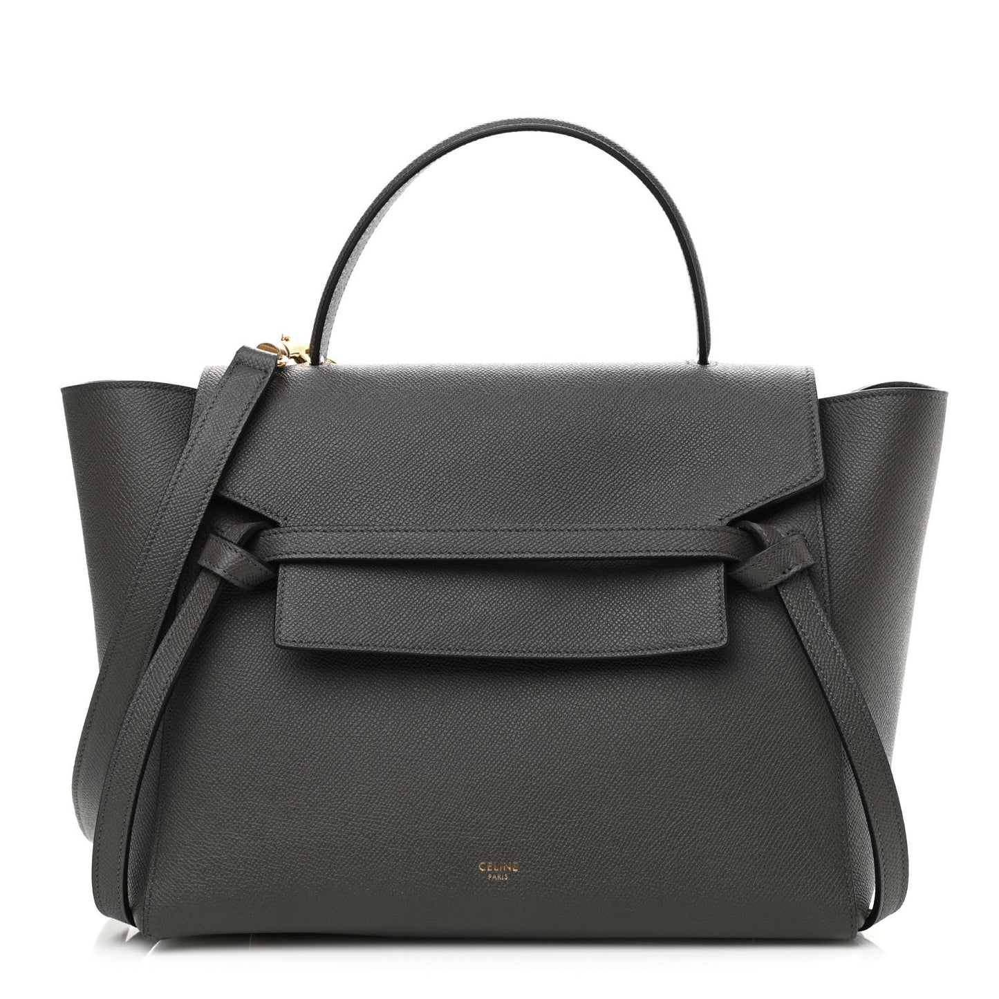 Grained Calfskin Mini Belt Bag Grey