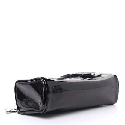 Chanel Patent Camellia Cosmetic Pouch Black 4 of 11