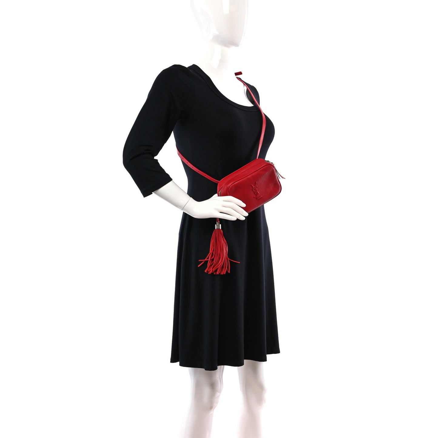 Lambskin Monogram Lou Belt Bag Red