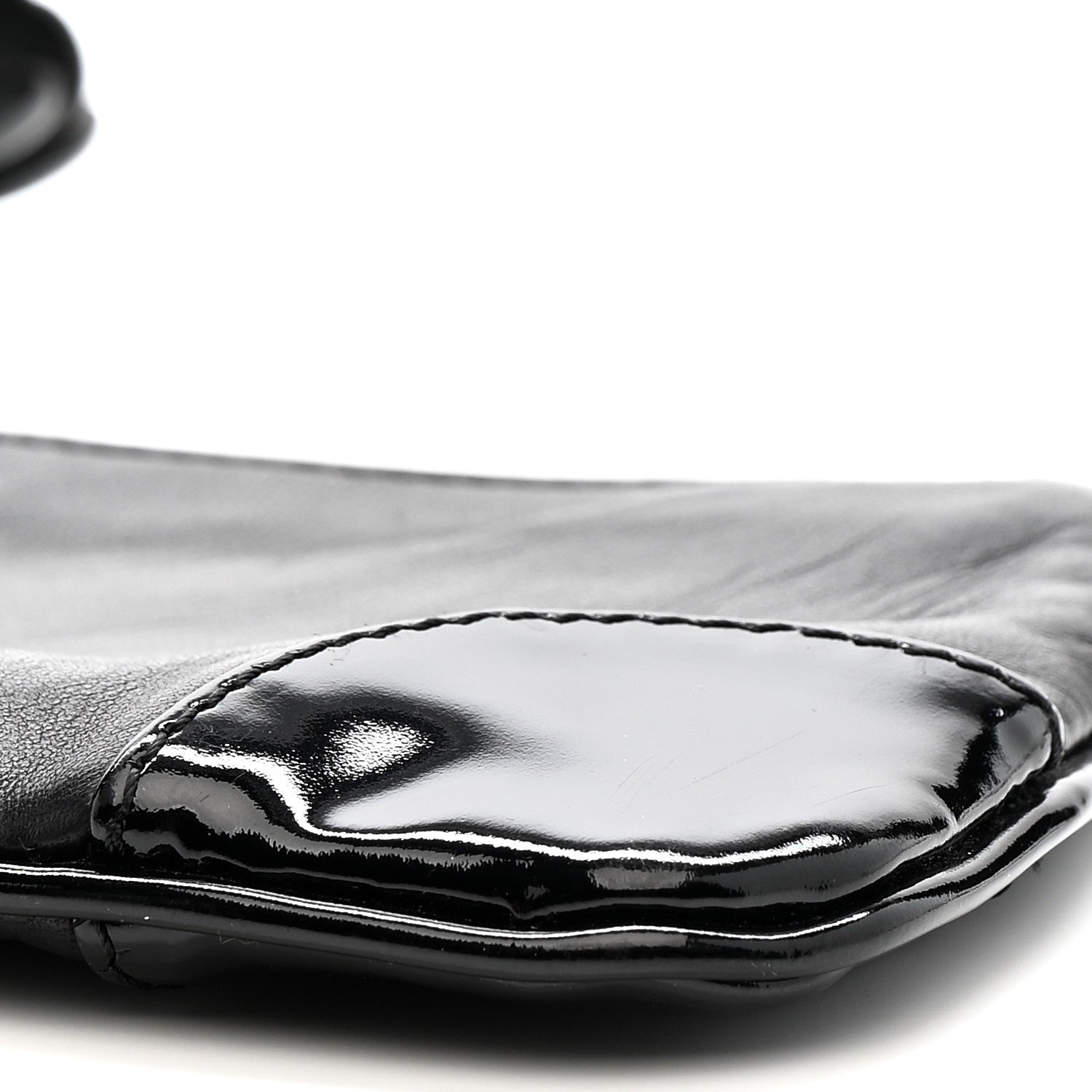 Chanel Lambskin Patent Camellia Wristlet Black 12 of 13
