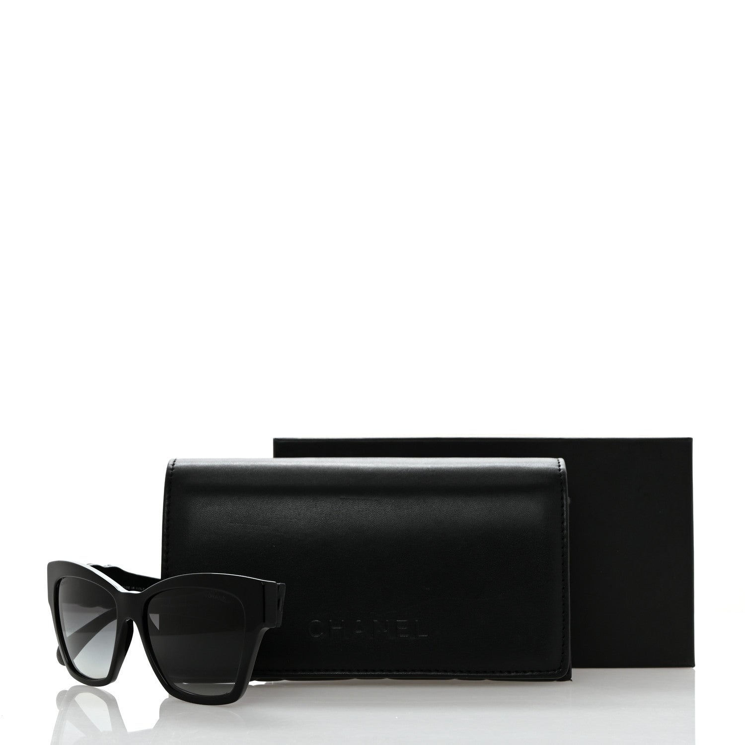 Chanel Acetate Square Cat Eye CC Sunglasses 5456-Q-B Black 10 of 10