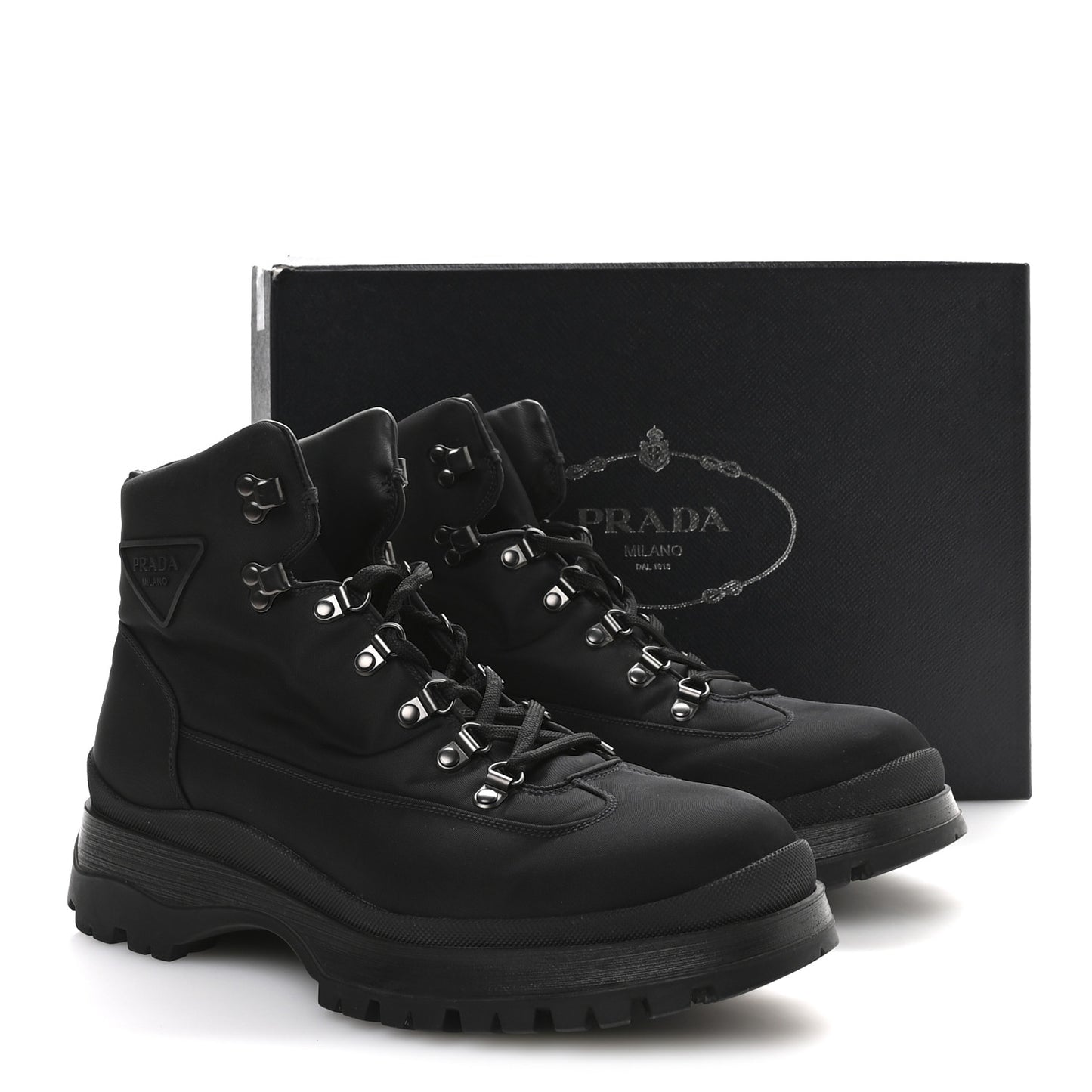 Re-Nylon Gabardine Triangle Logo Brixxen Mens Hiking Boots 9.5 Black