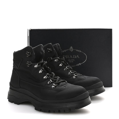 Prada Re-Nylon Gabardine Triangle Logo Brixxen Mens Hiking Boots 9.5 Black 9 of 9