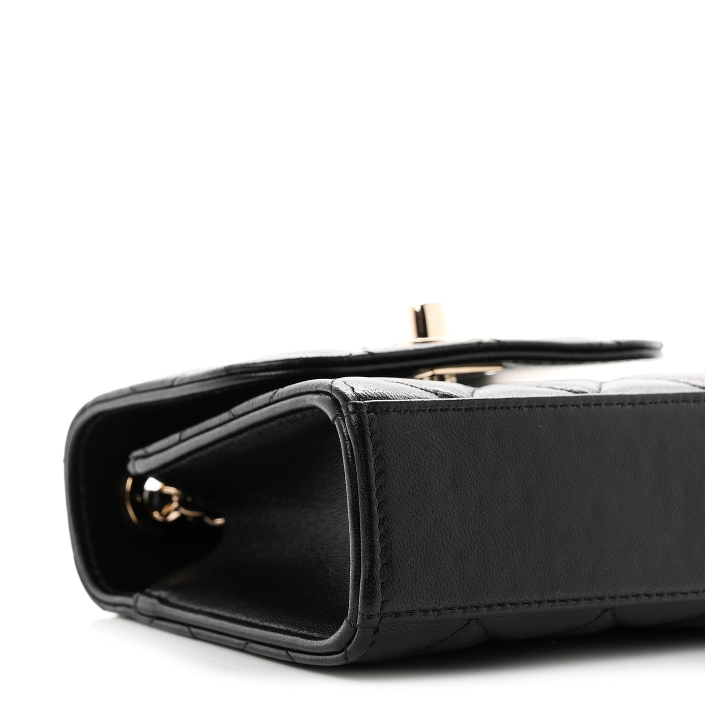 Lambskin Quilted Mini Trendy CC Chain Wallet Black