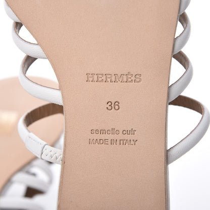 Hermes Nappa Calfskin Olympe Sandals 36 Blanc White 6 of 9