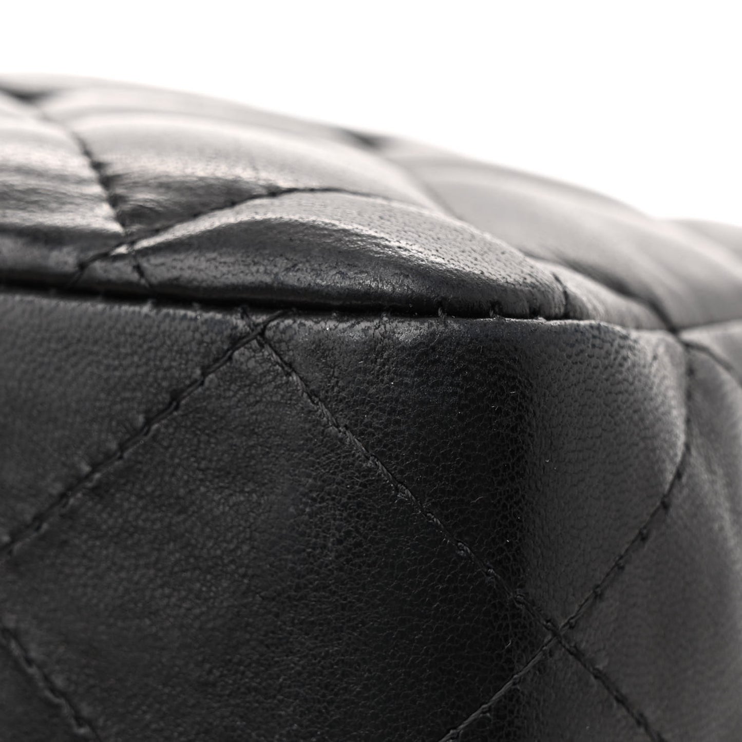 Lambskin Quilted Jumbo Single Flap Black