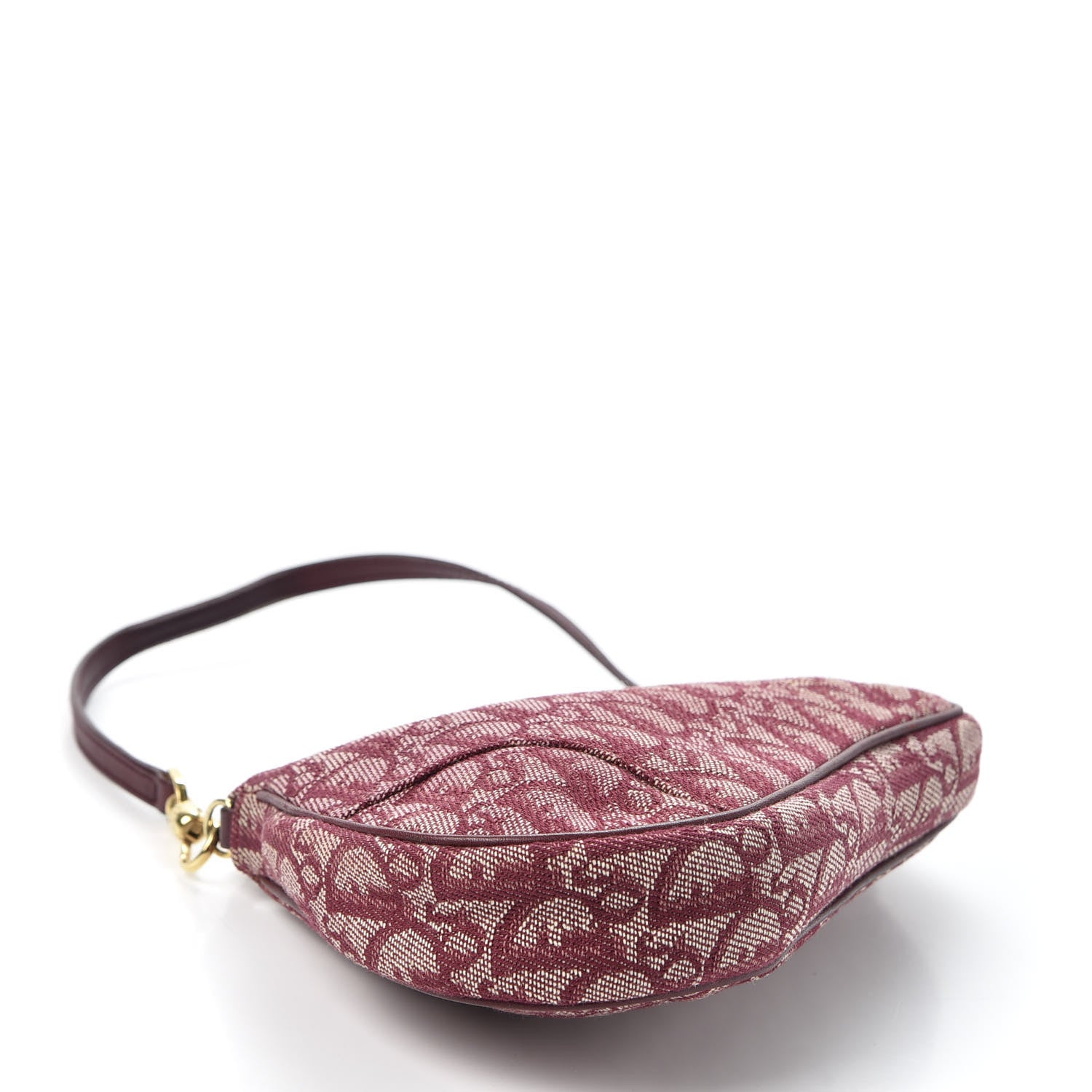 Christian Dior Monogram Mini Saddle Pochette Burgundy 3 of 10