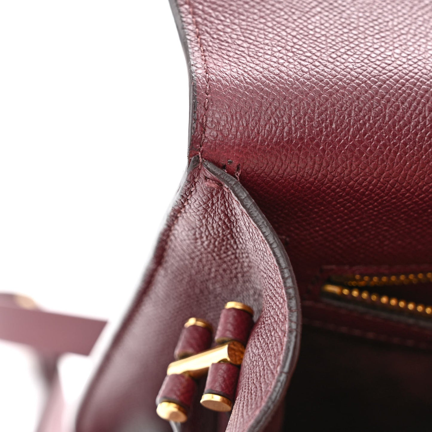 Grained Calfskin Large T Clasp Tara Crossbody Bag Cabernet