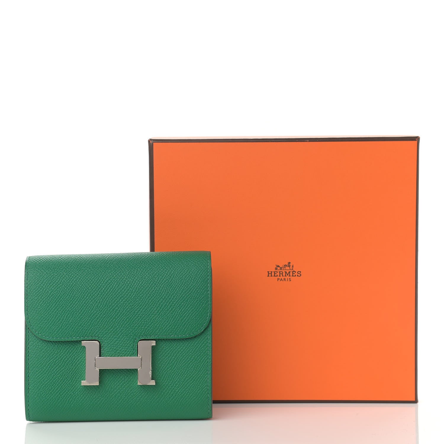 Hermes Epsom Constance Compact Passant Wallet Vert Vertigo 16 of 16