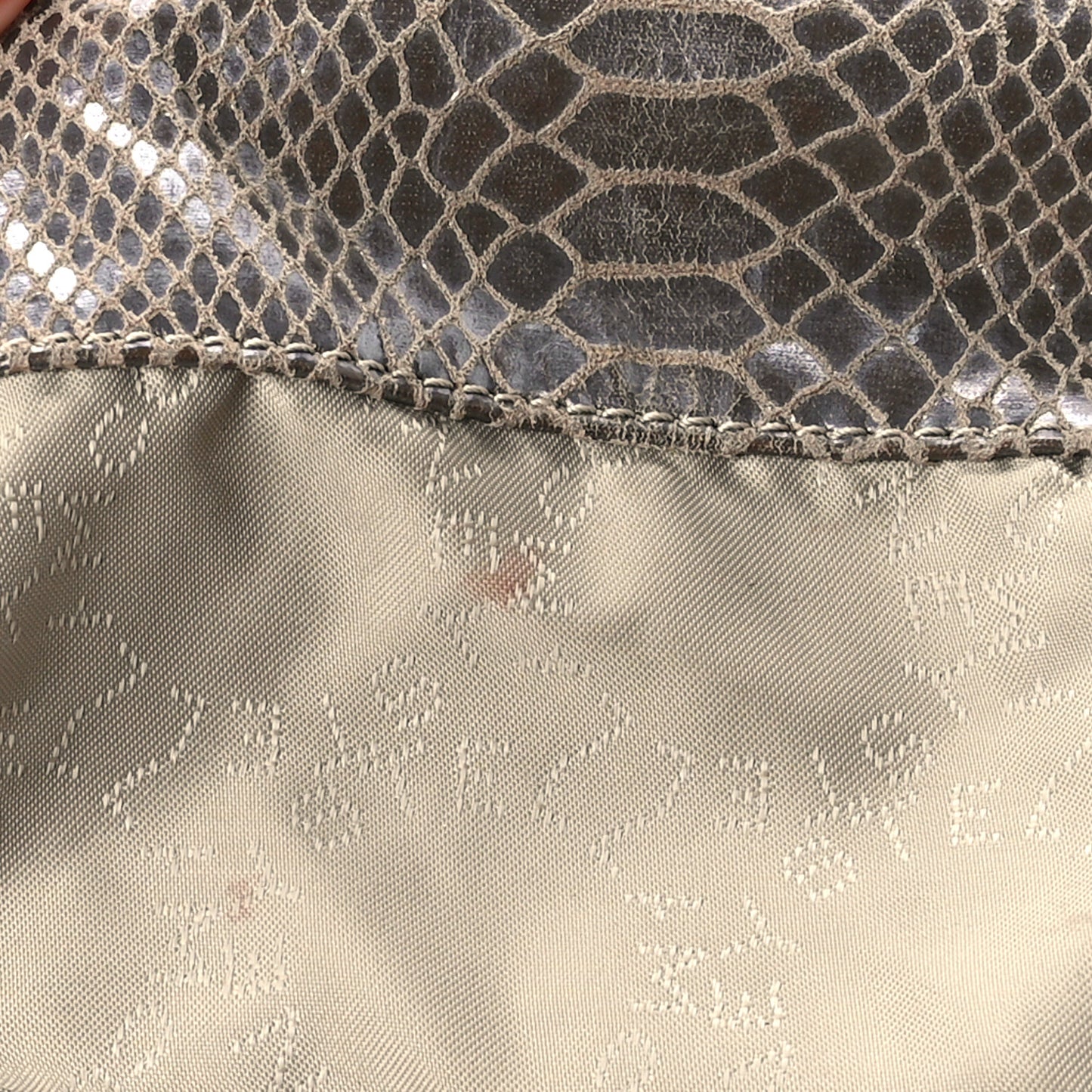 Metallic Eco Python Large Falabella Tote Dark Grey