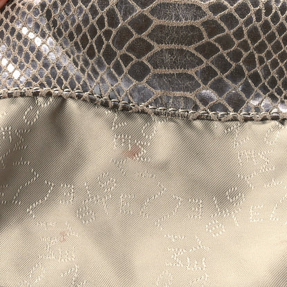 Stella McCartney Metallic Eco Python Large Falabella Tote Dark Grey 7 of 12