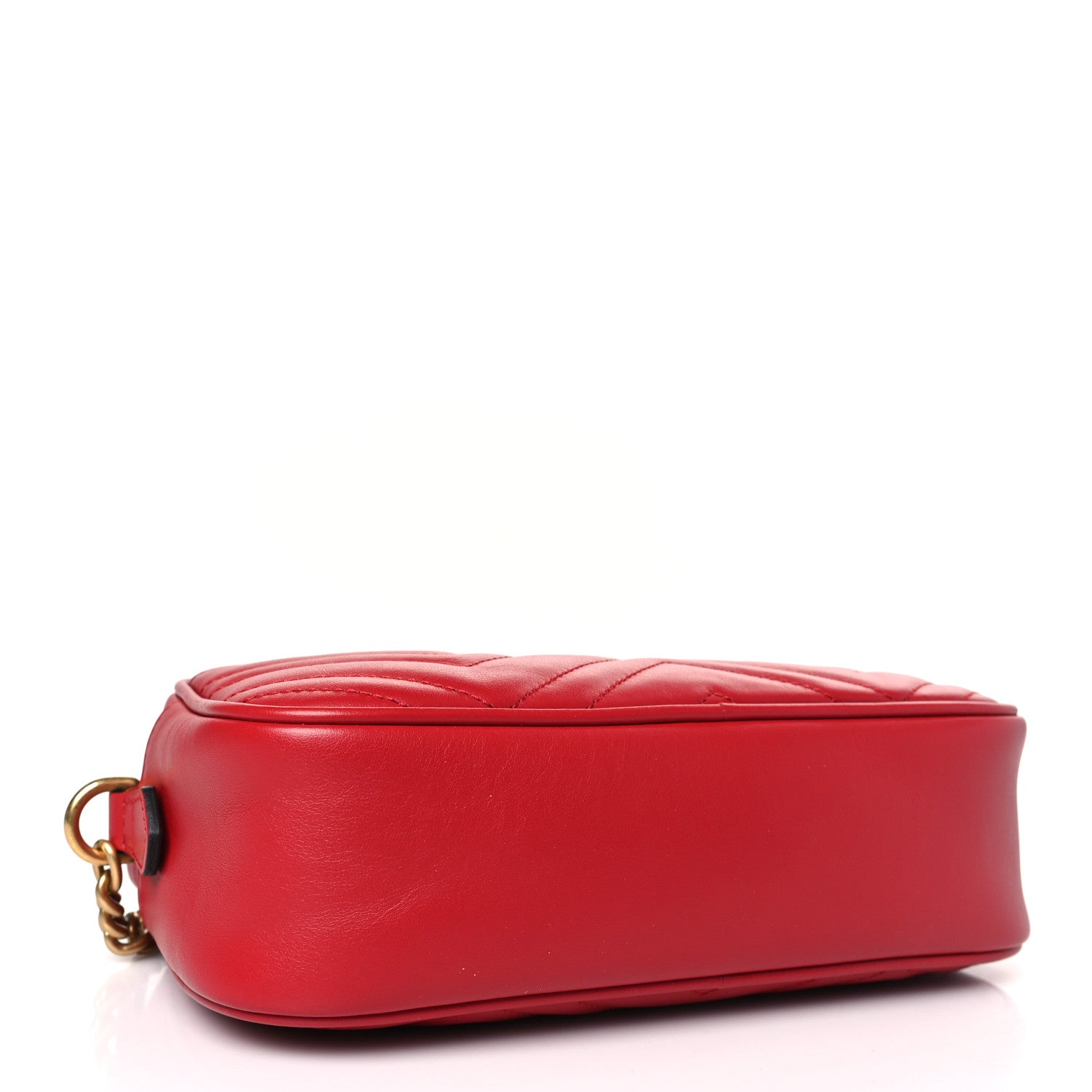 Gucci Calfskin Matelasse Small GG Marmont Chain Shoulder Bag Hibiscus Red 4 of 10