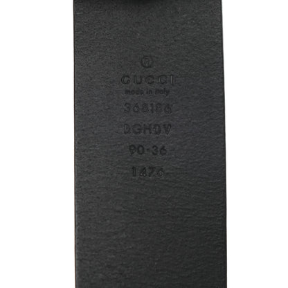 Gucci Selleria Calfskin Monochrome Interlocking G 37mm Belt 90 36 Black 5 of 9