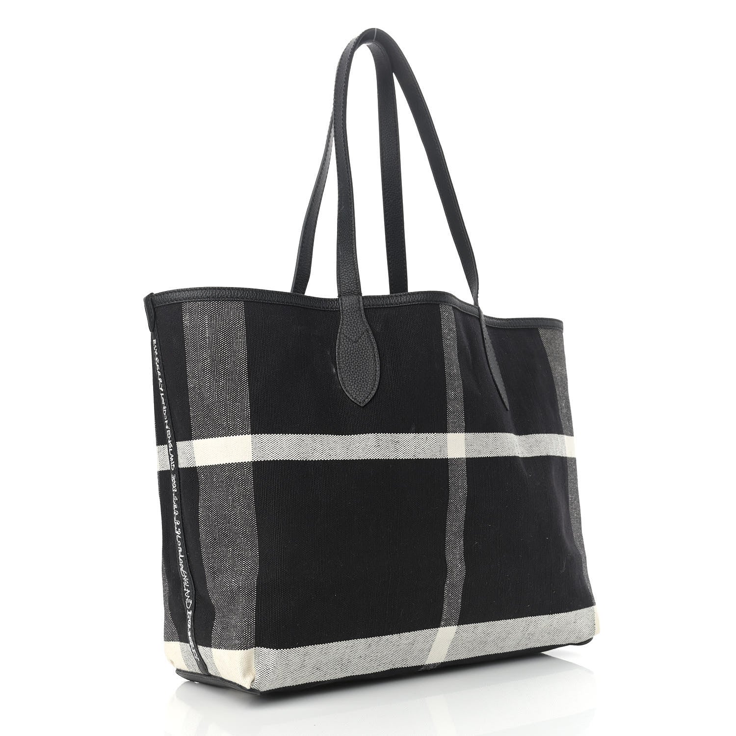 Burberry Coated Canvas Mega Check Sketchbook Medium Reversible Doodle Tote Black 5 of 18