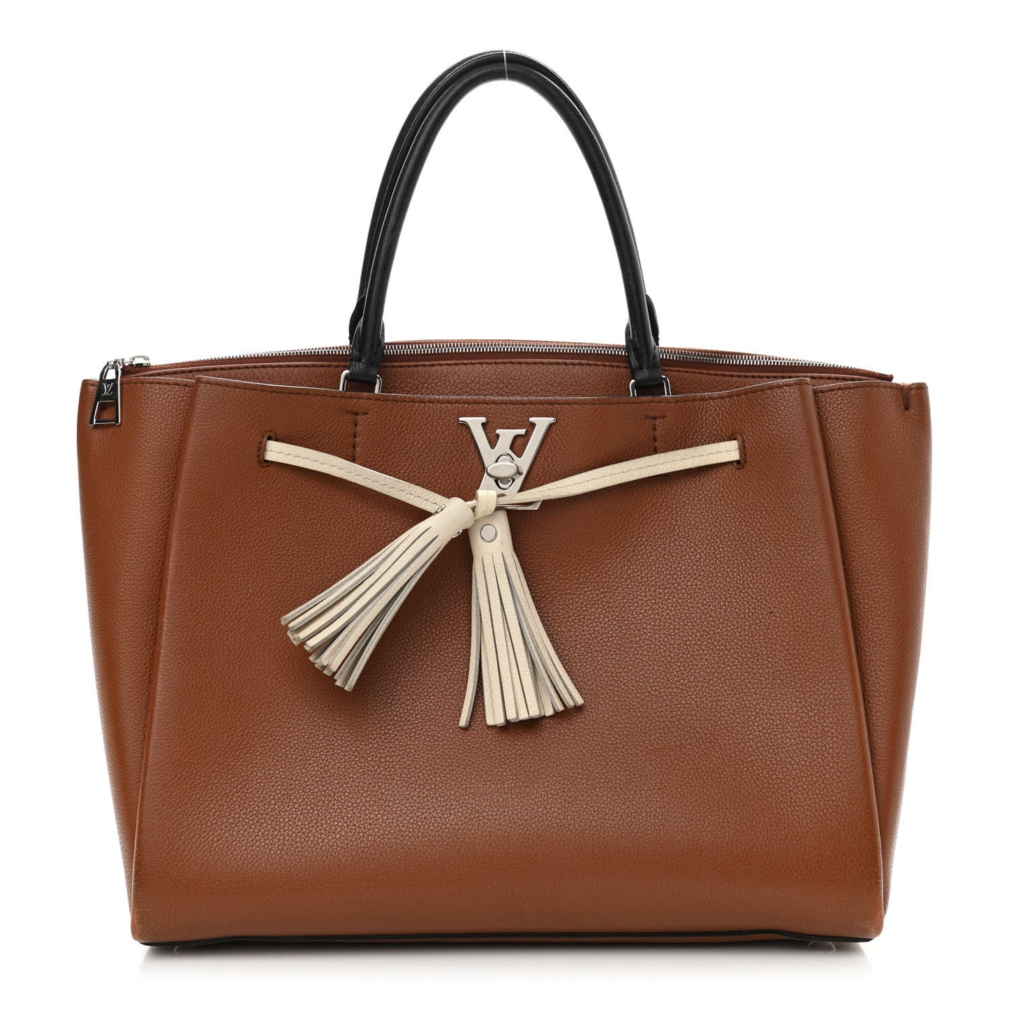 Calfskin Lockmeto Caramel Creme Black