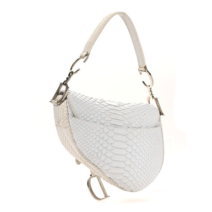 Christian Dior Snakeskin Saddle Bag White 3 of 16