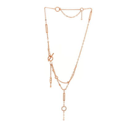 Hermes 18K Rose Gold Diamond Chaine d'Ancre Chaos Necklace 7 of 10