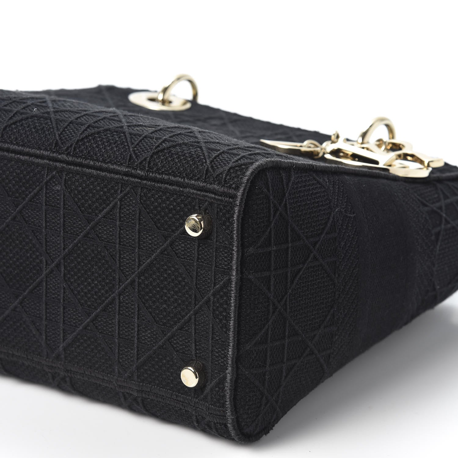 Christian Dior Canvas Cannage Medium Lady D-Lite Black 6 of 8