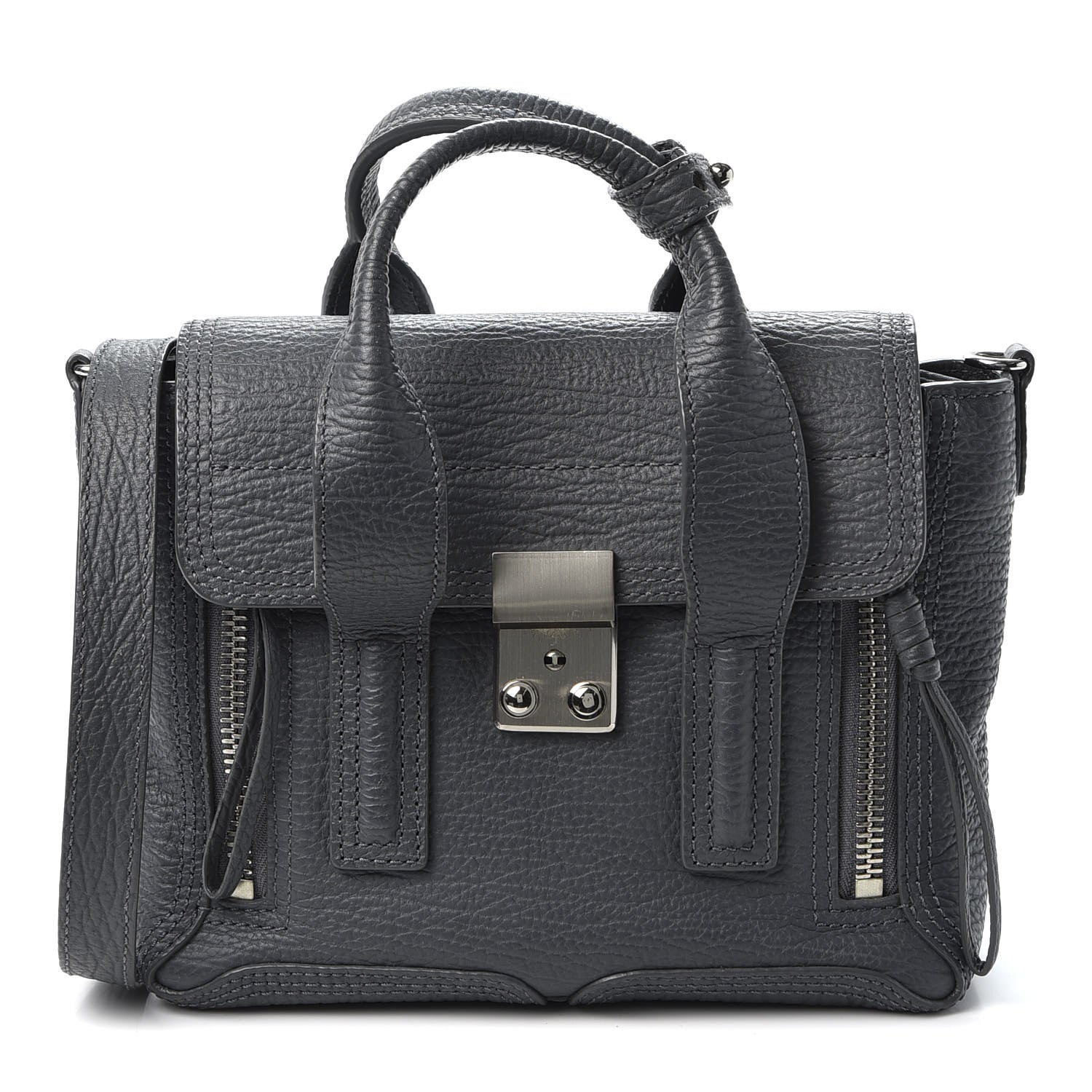 3.1 Phillip Lim 3.1 Textured Calfskin Mini Pashli Satchel Storm 1 of 10