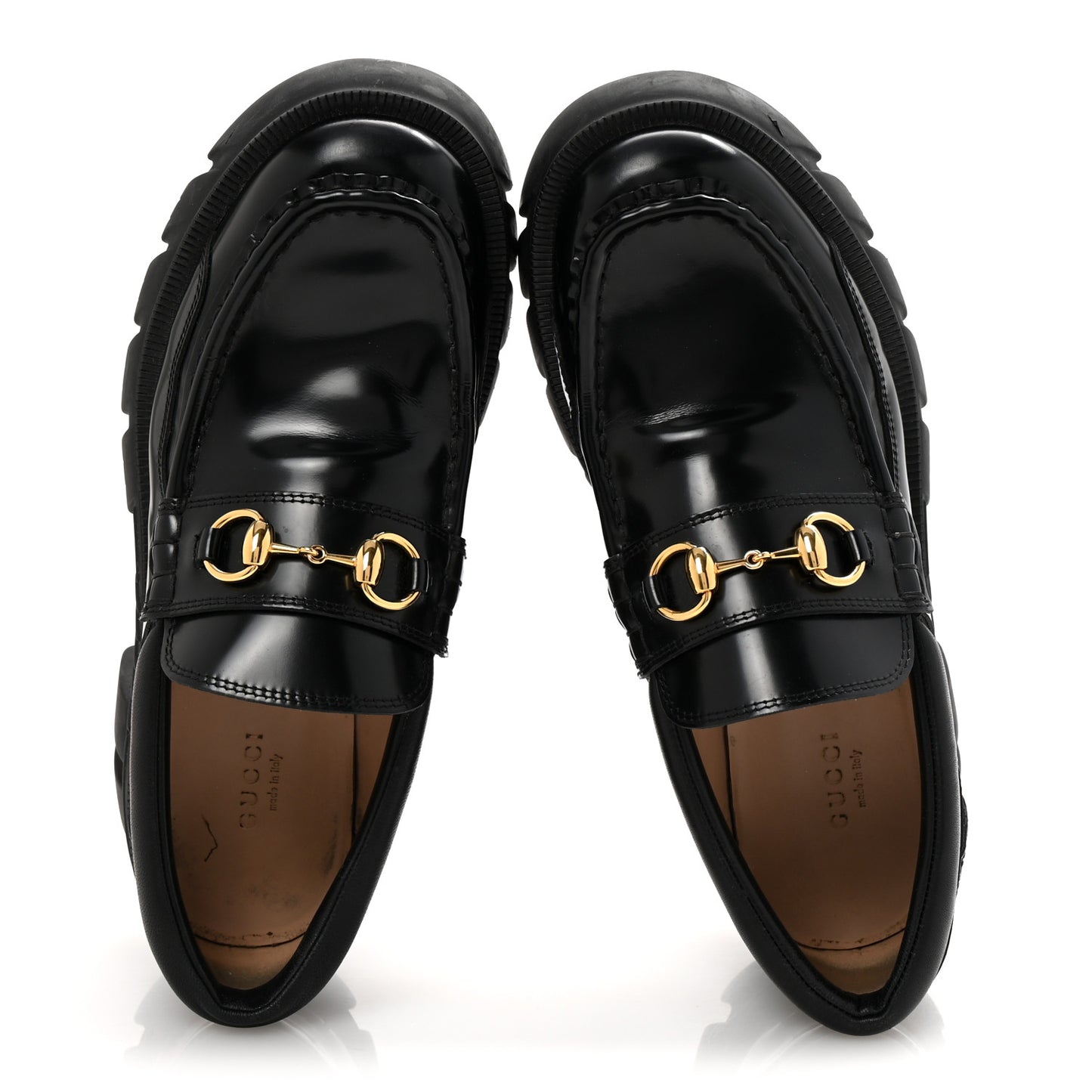 Magnum Calfskin Nappa Samoa Womens Horsebit Platform Chunky Lug Sole 40mm Loafers 39 Black
