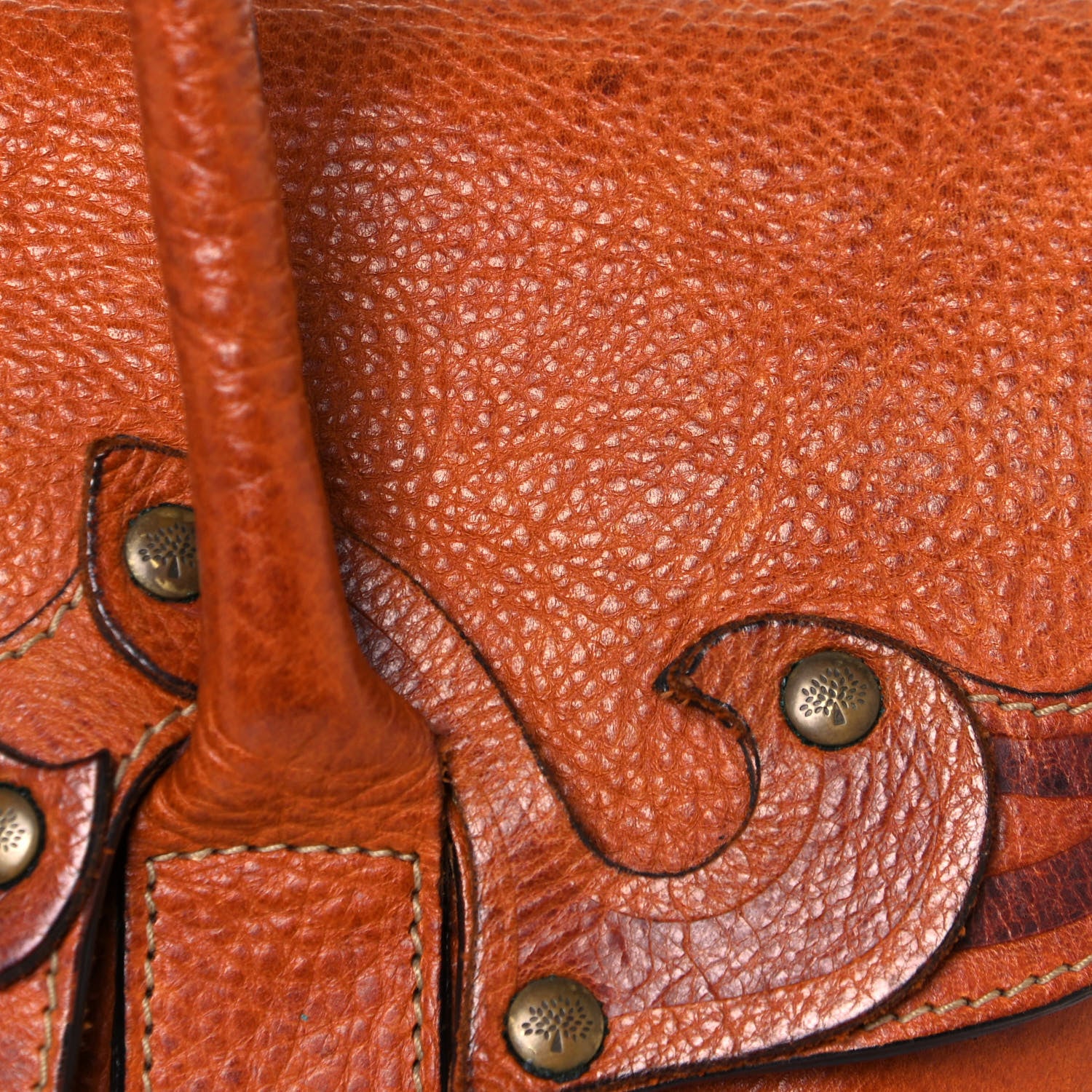 Mulberry Grained Calfskin Tooled Darwin Bayswater Oak 19 of 25