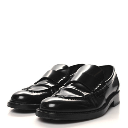 Chanel Shiny Calfskin Logo Loafers 38 Black 3 of 10