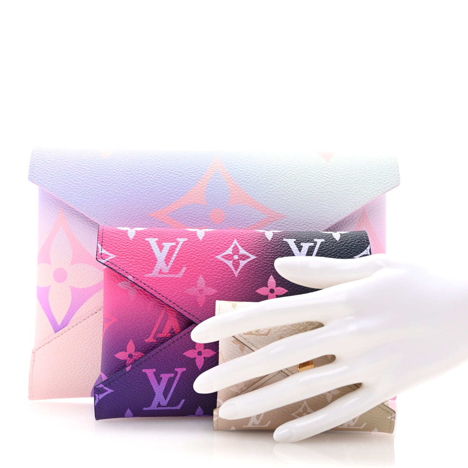 Louis Vuitton Monogram Giant Spring in the City Kirigami Pochette Set Sunrise Pastel Midnight Fuchsia Sunset Kaki 3 of 9