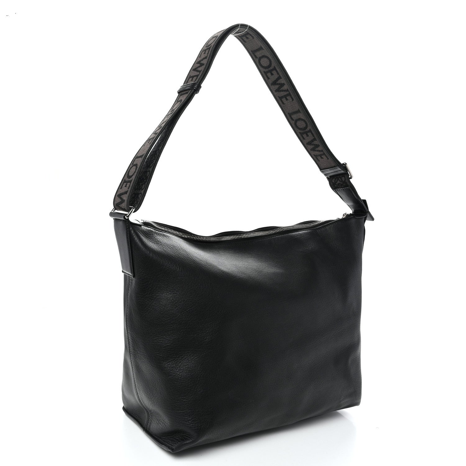 Loewe Supple Smooth Calfskin Jacquard Medium Cubi Crossbody Bag Black 3 of 9