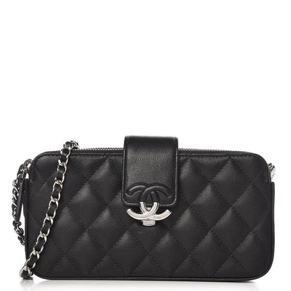 Chanel Caviar Quilted CC Box Clutch With Chain Black 1 of 13