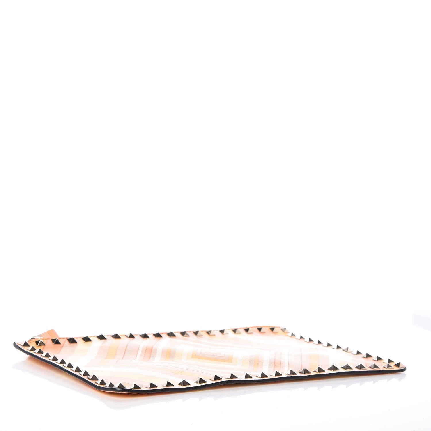 Valentino Garavani Nappa Native Couture 1975 Rockstud Zip Pouch Mandarin Sorbet 4 of 8