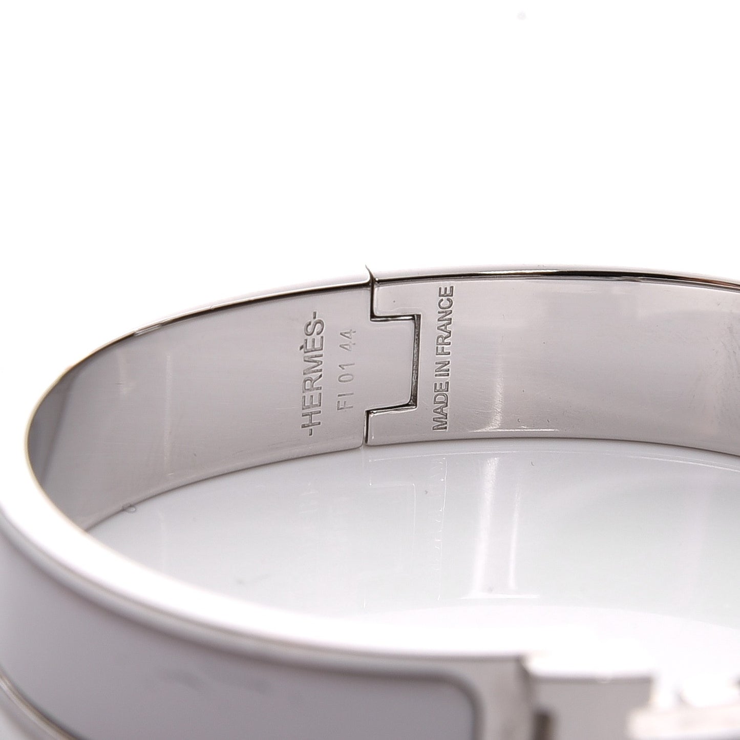 Enamel Narrow Clic Clac H Bracelet PM White