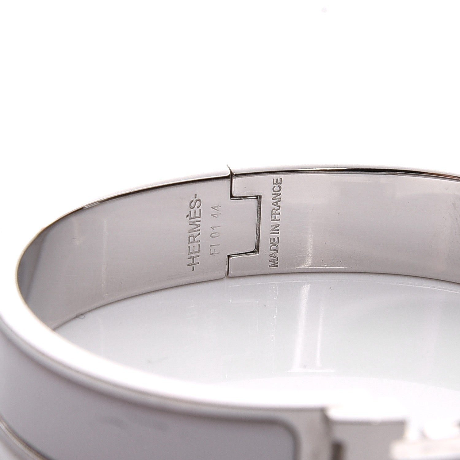 Hermes Enamel Narrow Clic Clac H Bracelet PM White 6 of 7