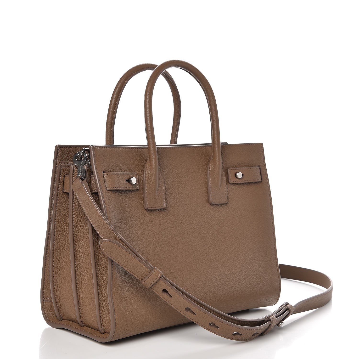 Saint Laurent Grained Calfskin Baby Sac De Jour Souple Taupe 3 of 6